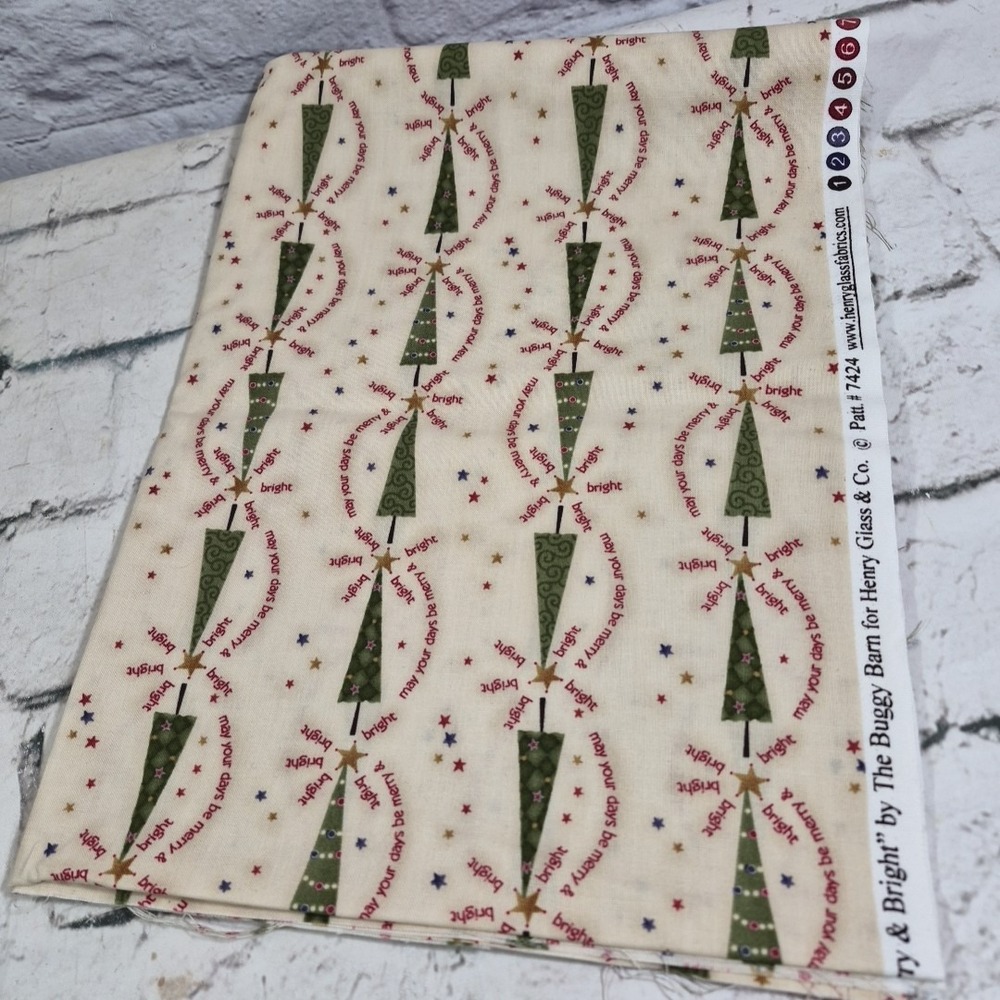 Henry Glass Merry And Bright Buggy Barn Christmas Print Fabric 19" X 1.5yrd